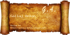 Gallaj Anton névjegykártya